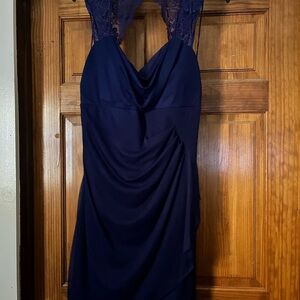 Dressbarn Navy Backless Lace Dress